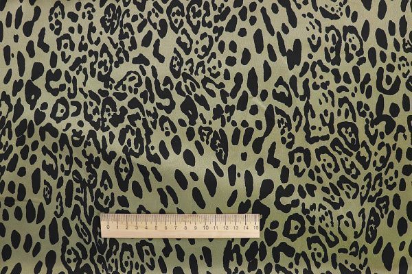 Шелк принт/леопард черно-зеленый 3881-PY/D#3/C#3