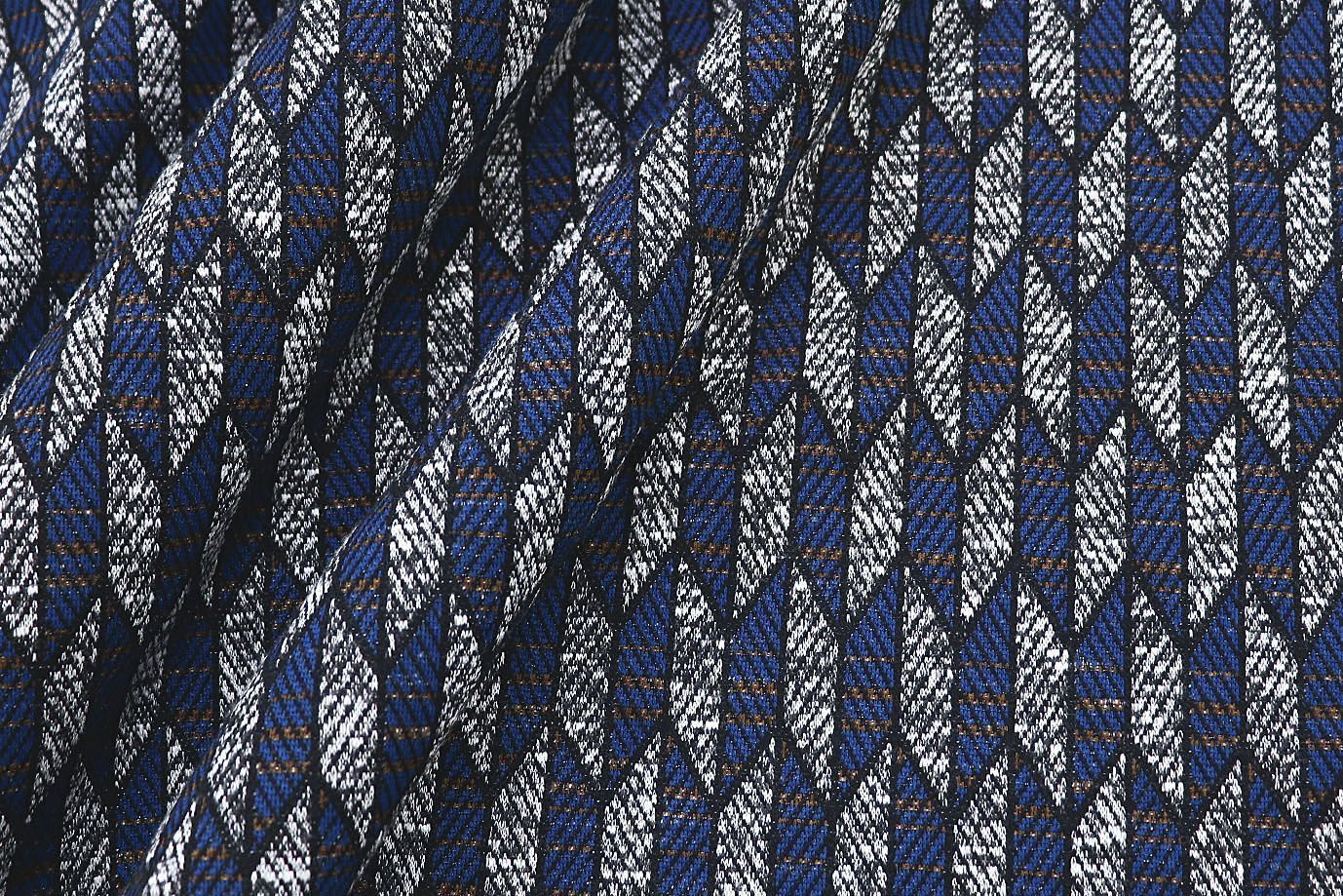 Трикотаж жаккард/серо-синий 2816-PY/D#3/C#1