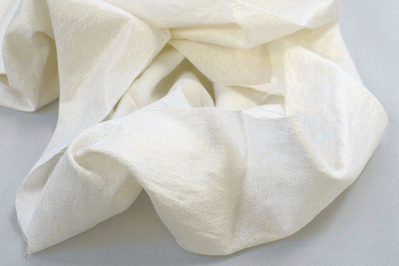 Лен БОХО металлик/молочный 3792-PY/C#Creme