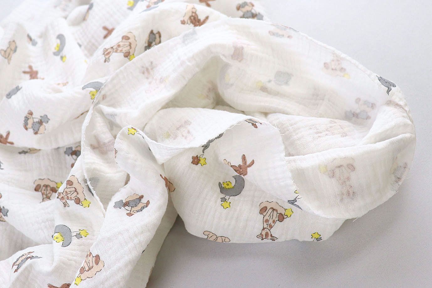 Муслин принт/звери на белом 1414-PY/D#2/C#1 (7614)