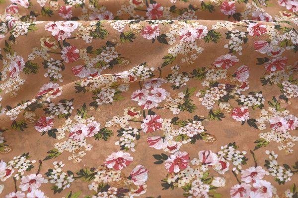 Шифон креп принт/цветы на бежевом 3186-PY/D#9754-235/C#3