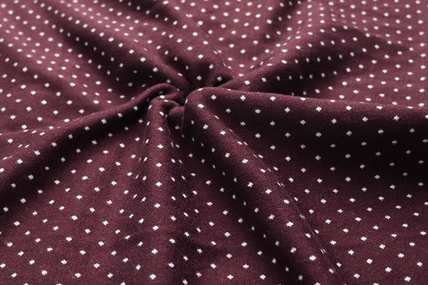 Трикотаж-зима принт/горох белый на бордовом 079-PG/C#1 (12633) (12634)