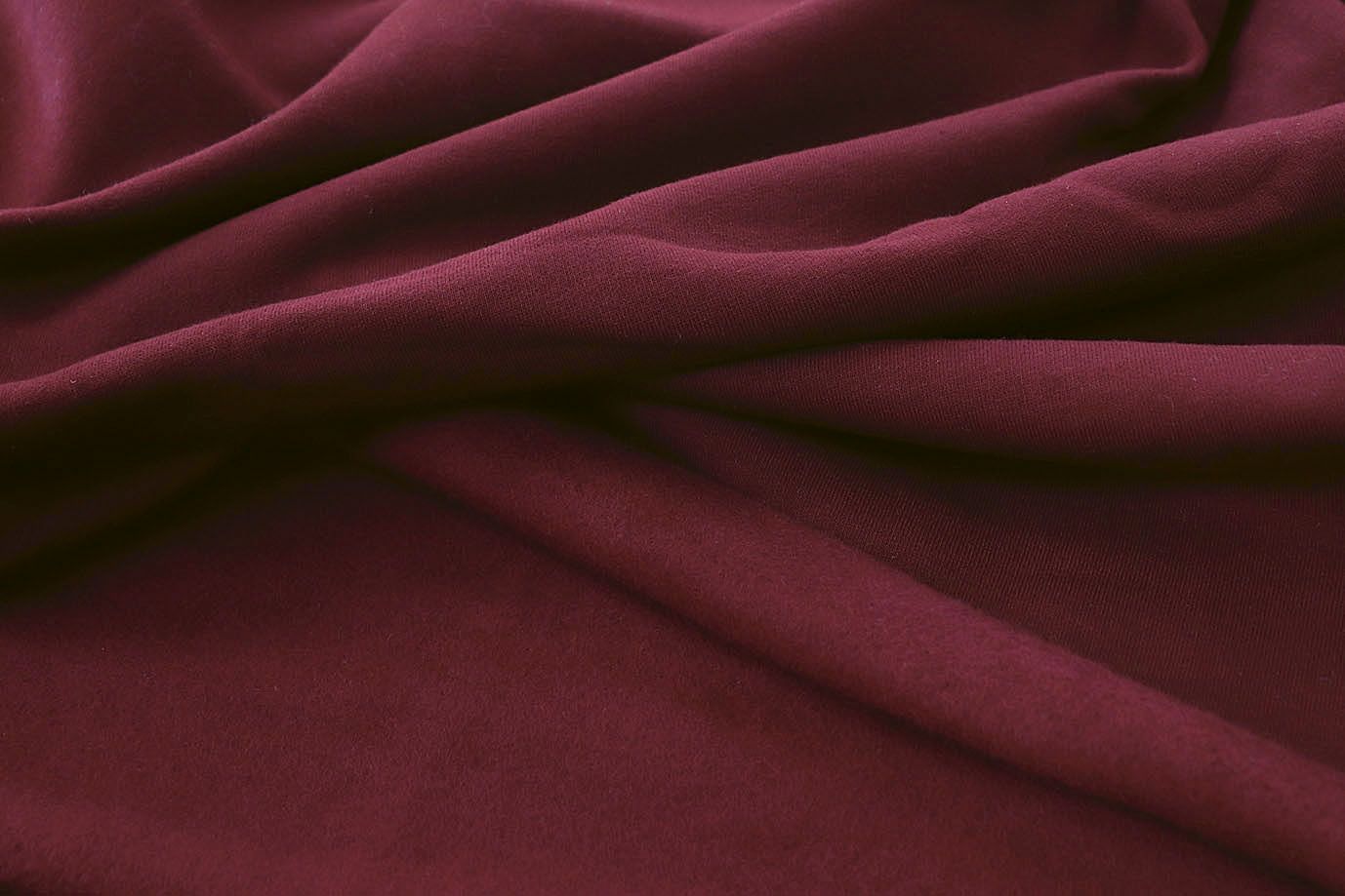 Трикотаж футер 3х нитка с начесом/бордо 0363/D#начес/C#бордо 19-1528TPX