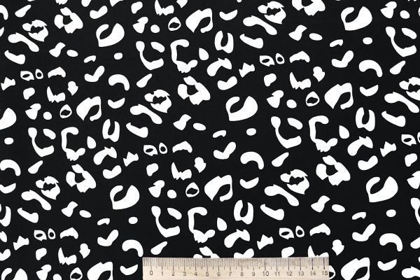 Штапель принт/белый на черном 4203-PY/D#24/C#1