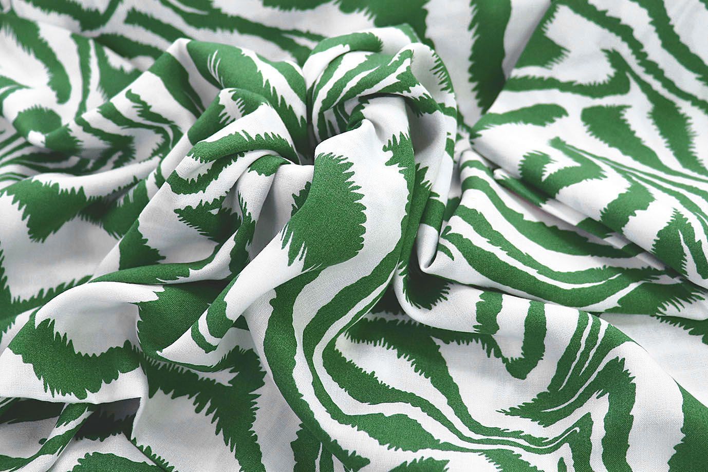 Штапель принт/бело-зеленый 1374-PY/D#16/C#3