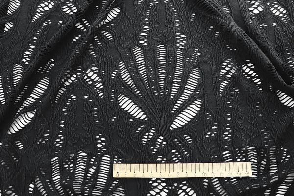 Трикотаж кружево/черный 4061-PY/C#2 Black