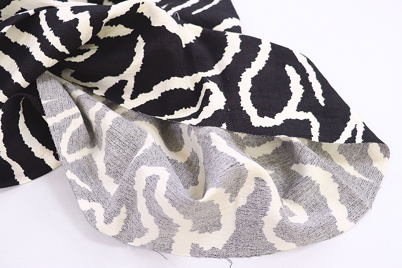 Лен БОХО принт/бело-черный 3857-PY/D#5/C#5