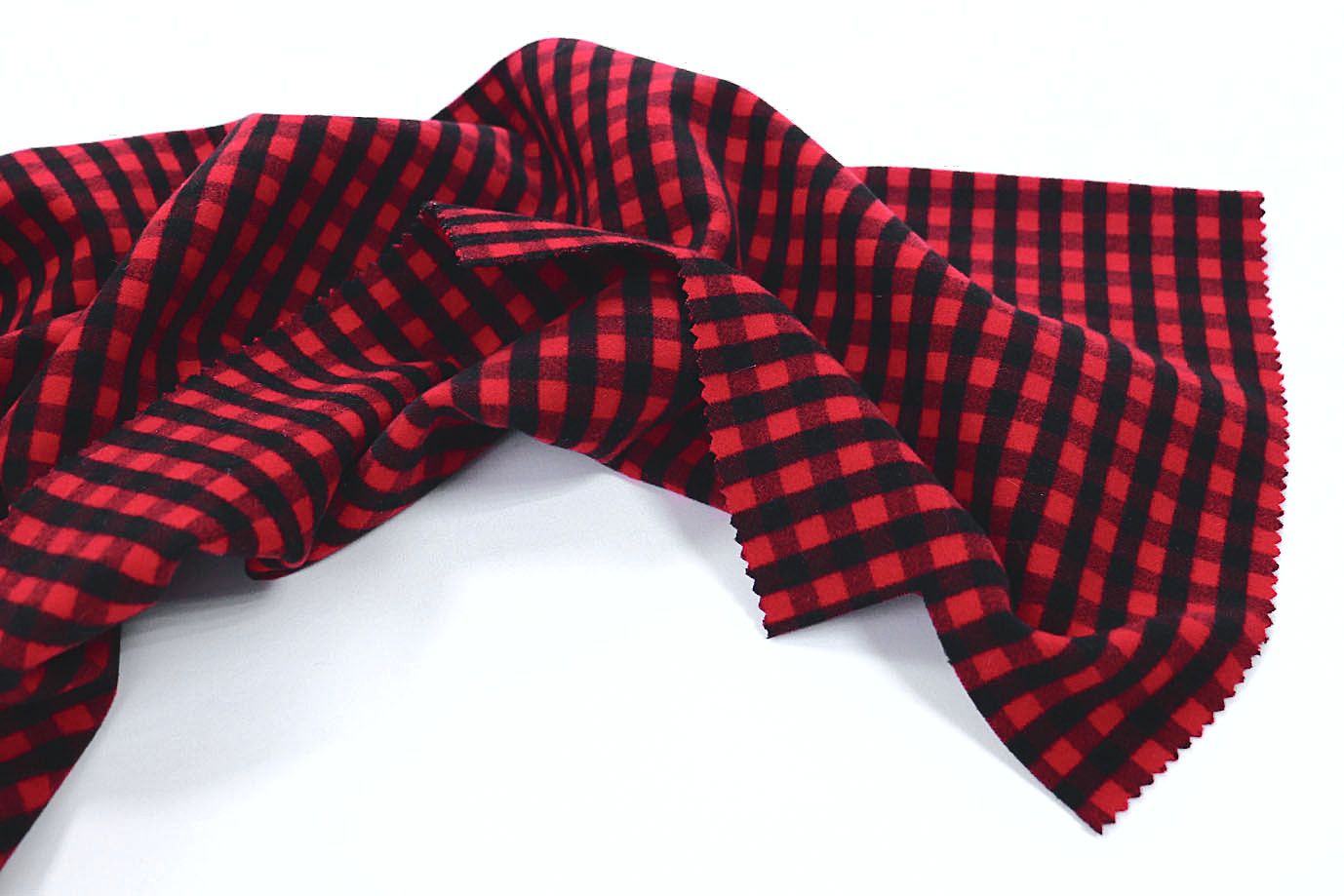 Пальтовая ткань принт/клетка черно-красная 294-H100/C#2