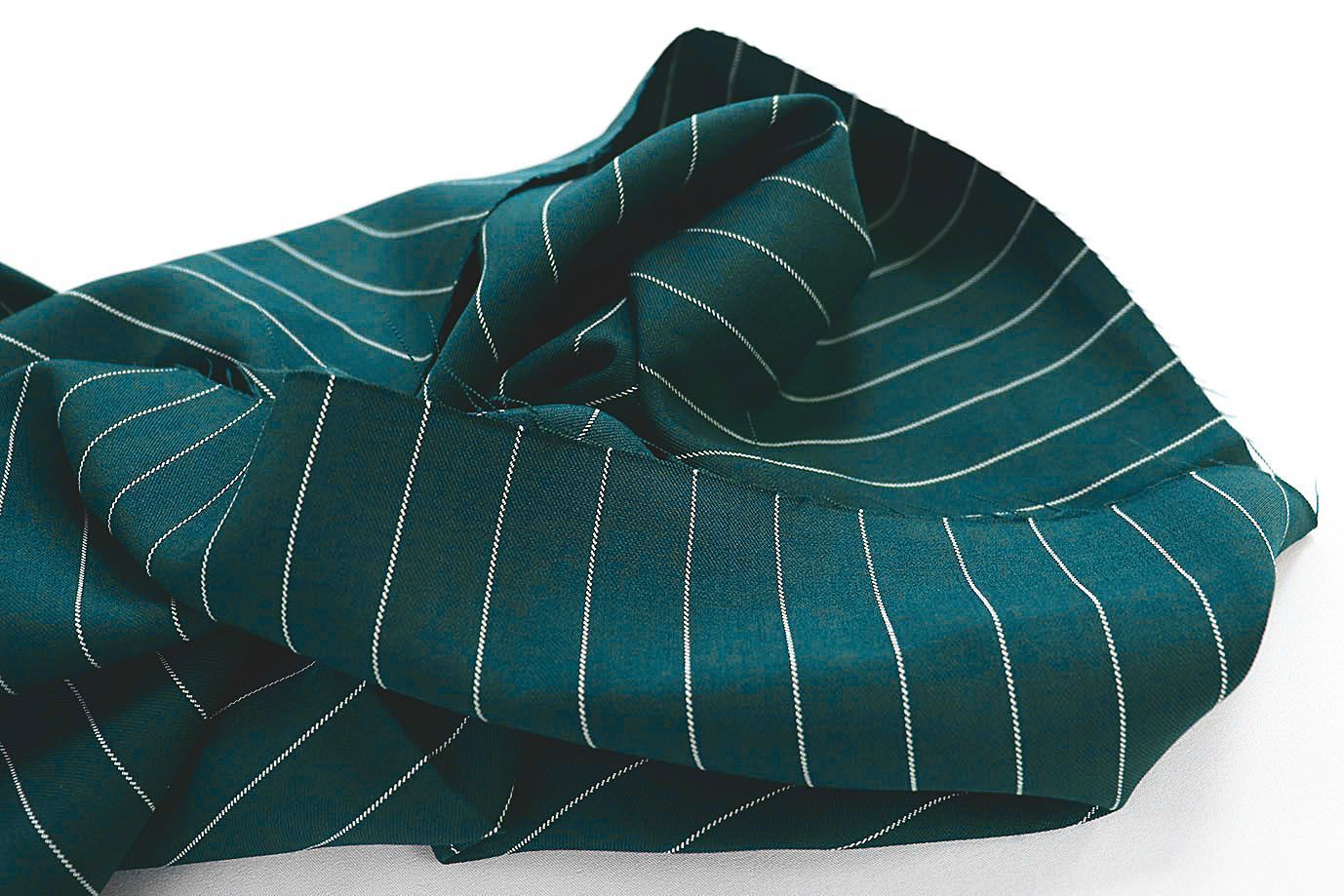 Костюмная ткань принт/полоска белая на зеленом 3963-PY/C#1