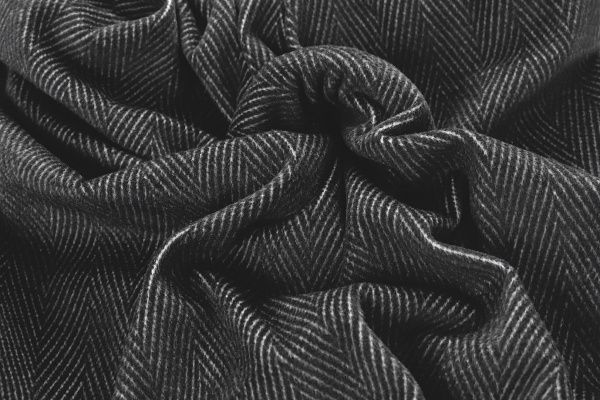 Пальтовая ткань "Диагональ"/полоска на черном 1417-PY/D#2/C#2 (7619)