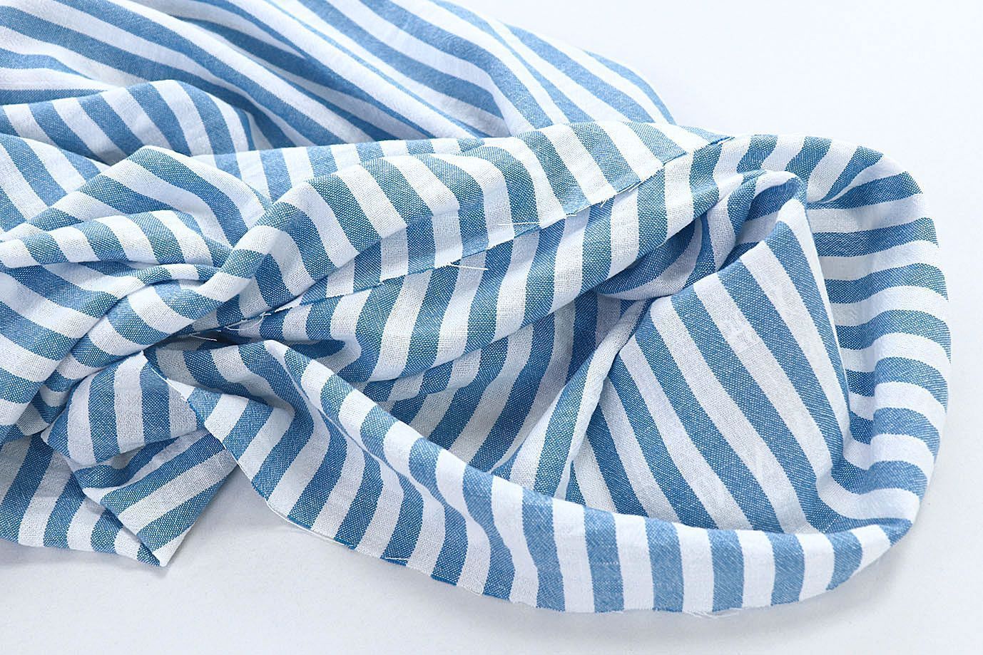 Лен принт/полоска сине-белая 3655-PY/C#1