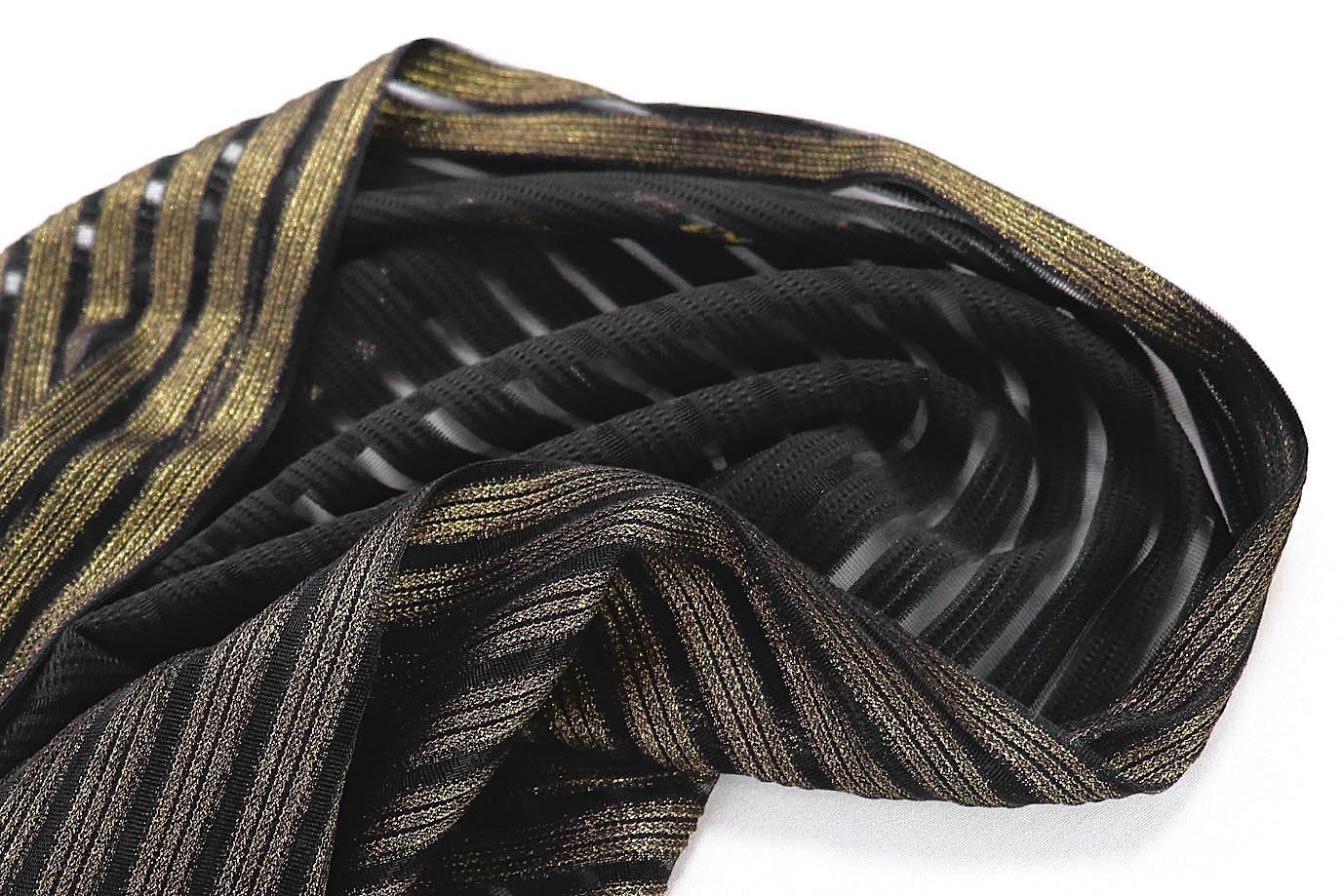 Сетка стрейч жаккард/золотой 2903-18/C#2