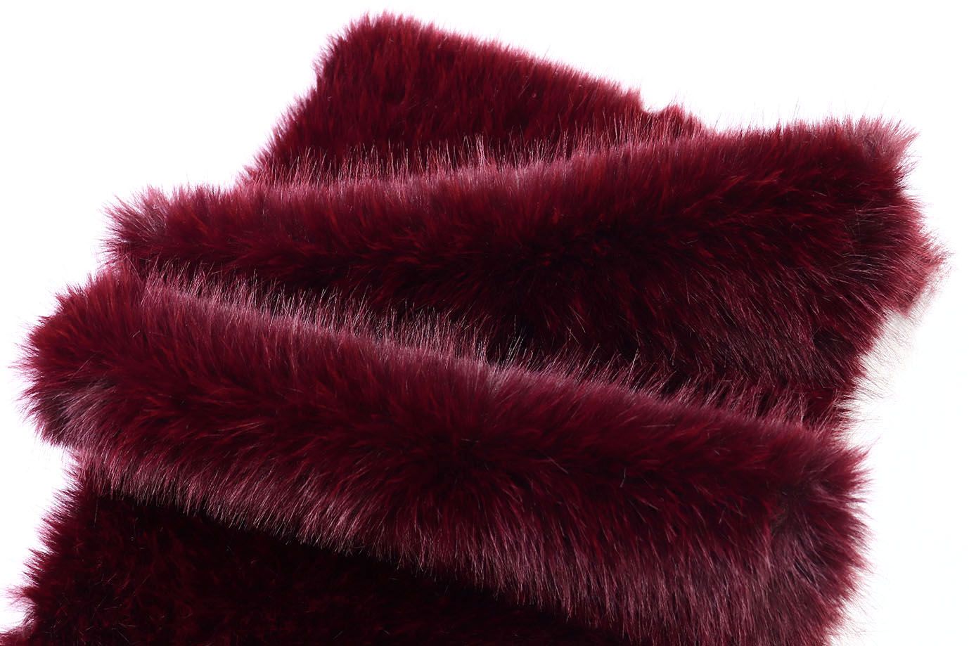 Искусственный мех "Песец" длинноворсовый/бордовый AP50503/D#289-220070-85/C#A1926
