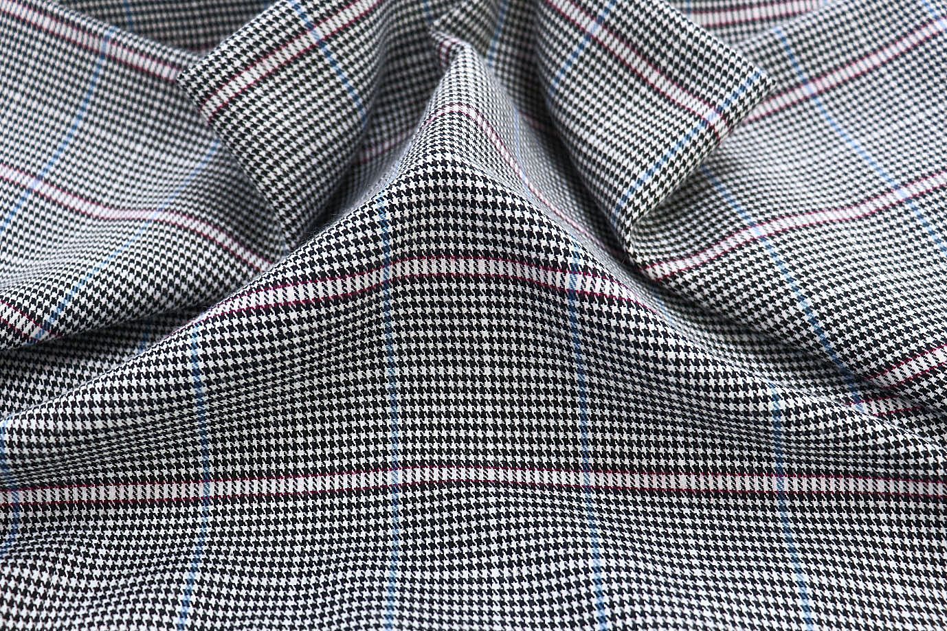 Костюмная ткань клетка/черно-белый 2582-PY/D#7/C#1