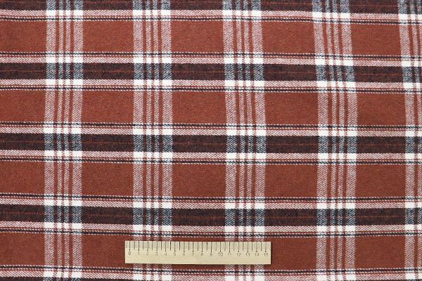 Пальтовая ткань принт/клетка черно-коричневая AP210426031/D#908-A817/C#1