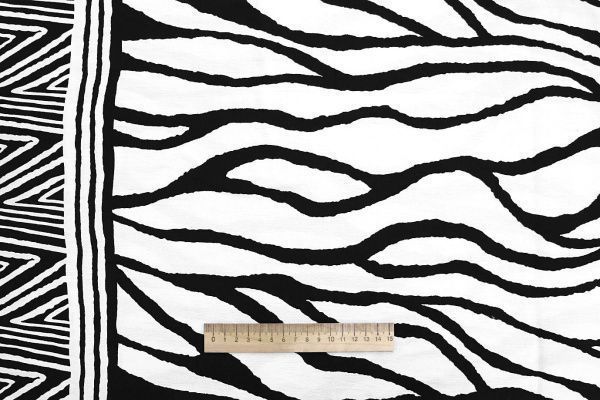 Лен БОХО принт/черно-белый 3879-PY/D#5/C#1