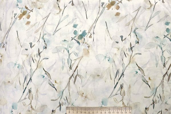 Штапель принт/коричневый с изумрудным на молочном 4105-PY/D#3/C#1