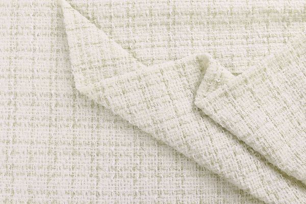 Костюмная ткань "Шанель" с люрексом/молочный 1421-PY/C#1