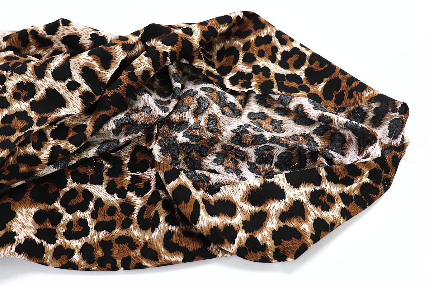 Штапель принт/леопард черно-коричневый на молочном 3861-PY/D#6/C#1