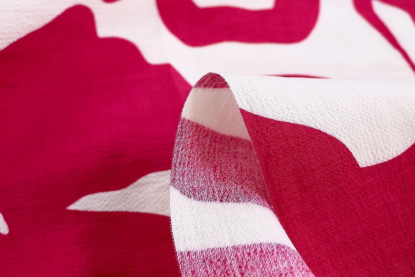 Лен БОХО принт/красный на белом 3815-PY/D#3/C#3