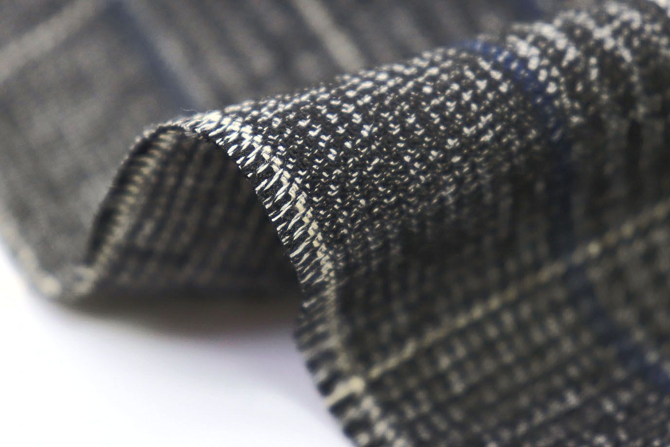 Костюмная ткань принт/клетка бело-синяя на сером 2199/D3/C4