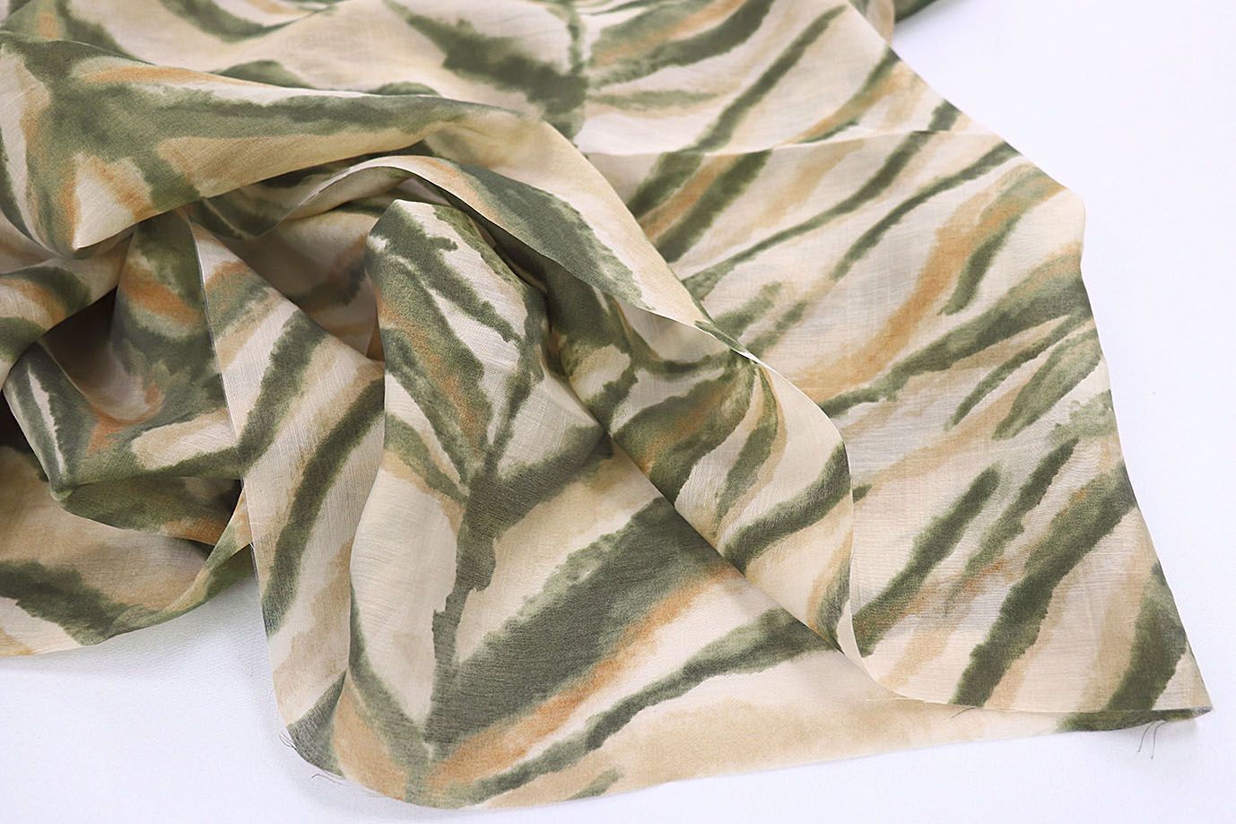 Органза принт/желто-зеленый на бежевом 3847-PY/D#5/C#2 Органза принт/желто-зеленый на бежевом 3847-PY/D#5/C#2