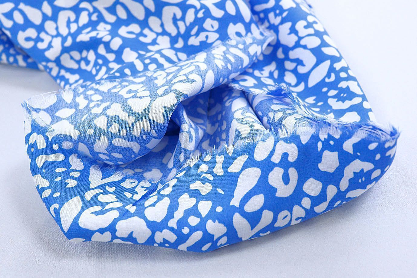 Штапель принт/бело-синий 1374-PY/D#40/C#4