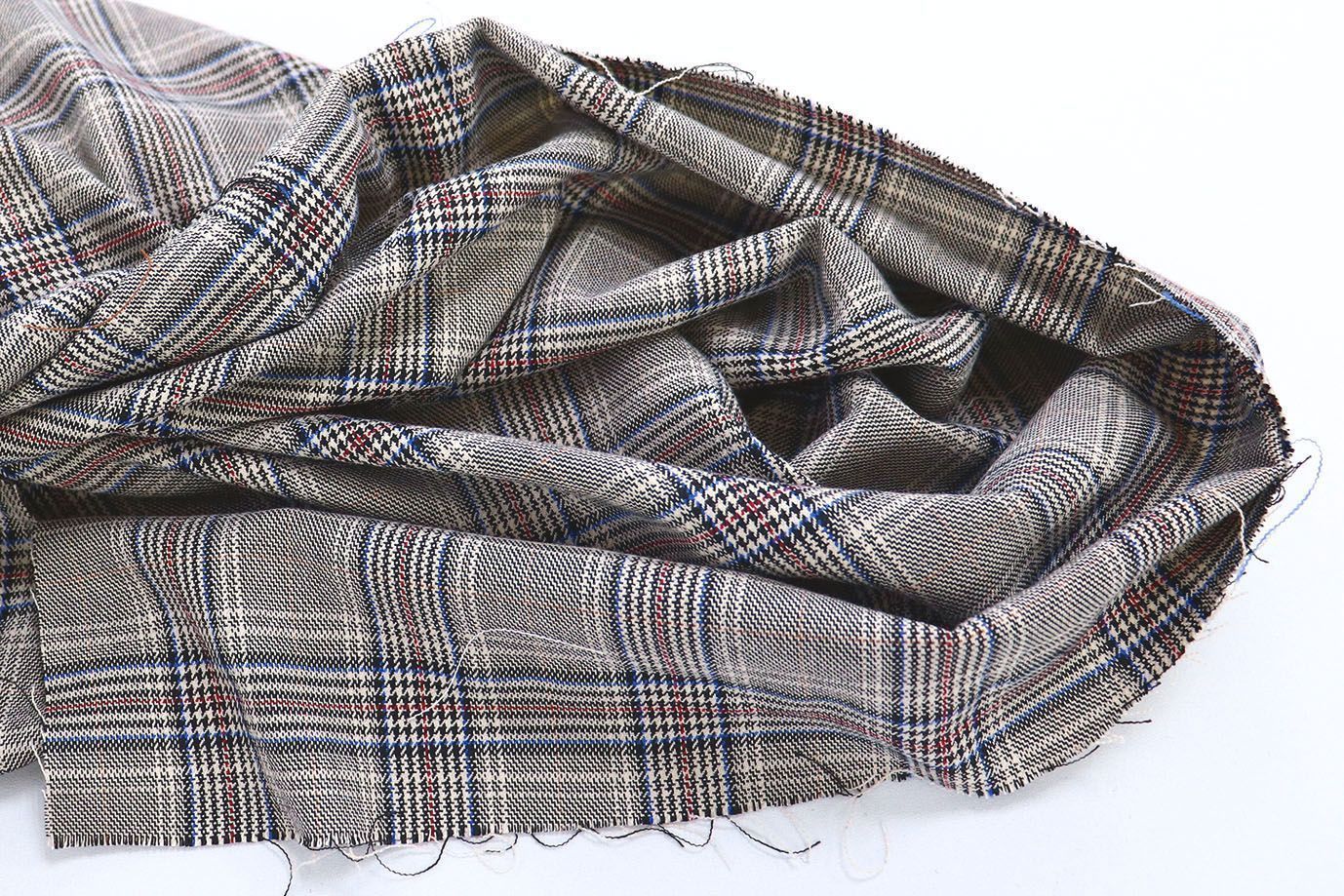 Костюмная ткань "Шотландка" принт/клетка серая 3079/D#11/C#2