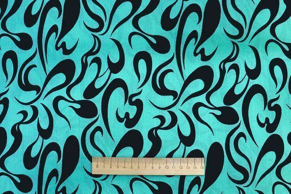 Штапель принт/черно-бирюзовый 1374-PY/D#24/C#5