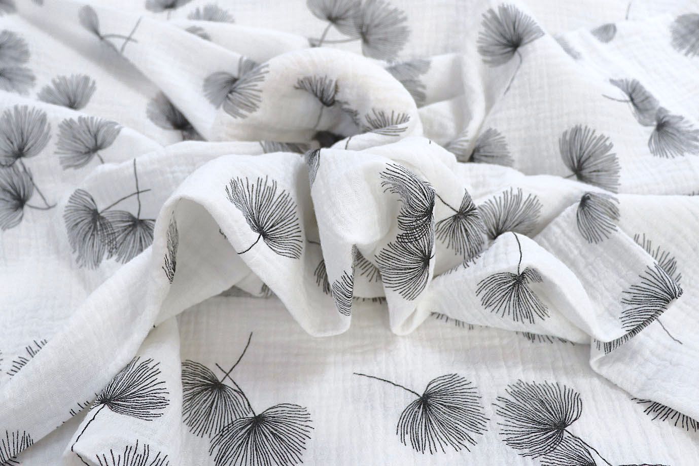 Муслин принт/черный на белом 1393-PY/D#13/C#2