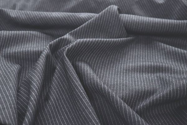 Костюмная ткань "Полоска" принт/полоска белая на сером 3972-PY/C#Gray With Stripes