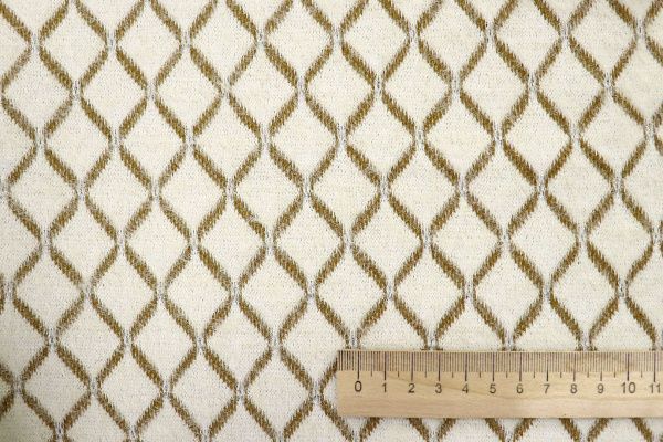 Трикотаж жаккард с люрексом принт/горчичный на молочном 3976-PY/D#2/C#1