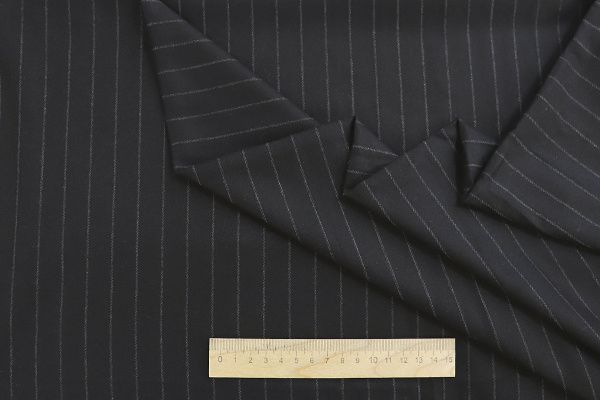Костюмная ткань/полоска черная 3764-PY/C#2 Black (39223)