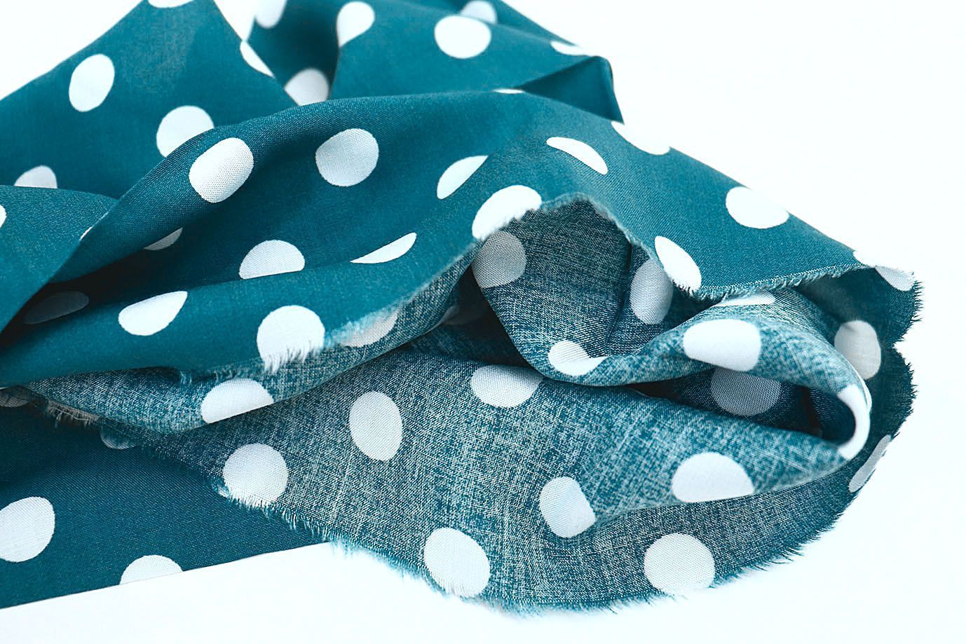 Штапель принт/горох белый на лазурно-синем 3660-PY/D#10/C#7