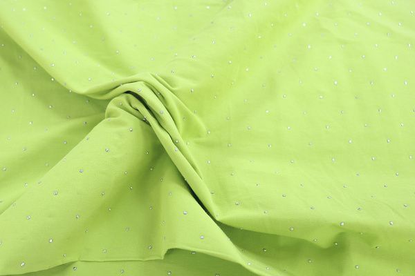 Хлопок нейлон со стразами/салатовый 3796-PY/C#5