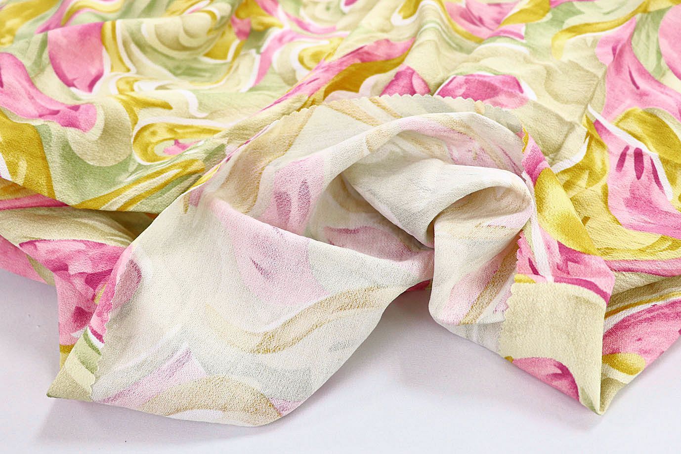 Лен БОХО принт/желто-розово-зеленый 3591-PY/D#13/C#2