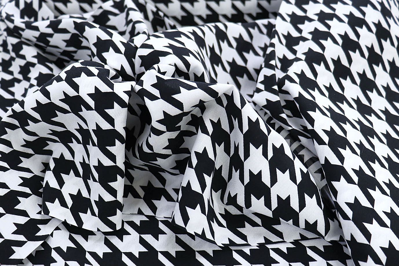 Штапель принт/гусиная лапка черно-белая 3861-PY/D#15/C#1