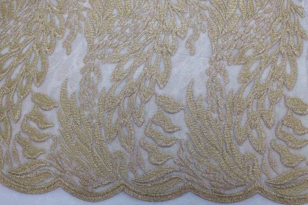 Сетка с вышивкой и люрексом/золотистый 2375-PY/C#1