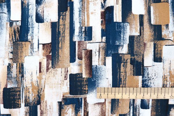 Штапель принт/сине-бежевый 3660-PY/D#19/C#3