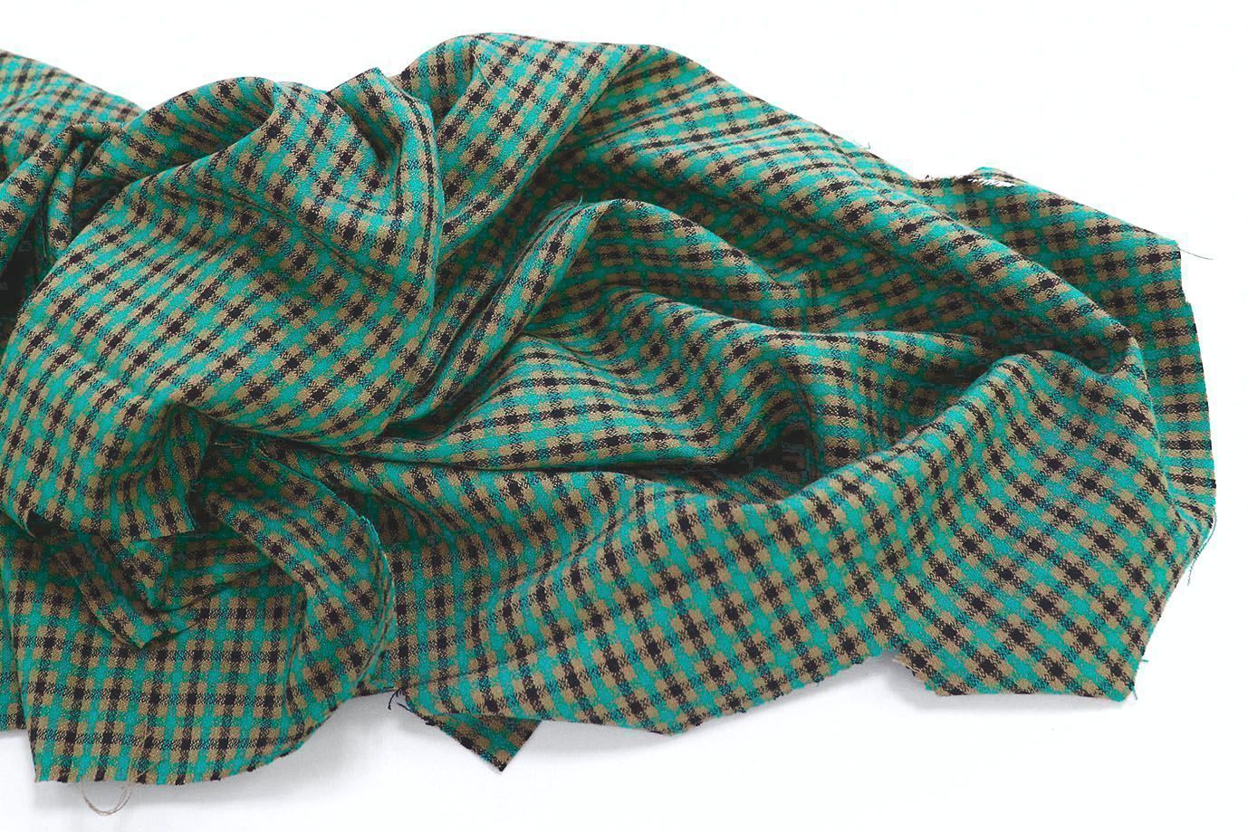 Костюмная ткань жаккард/мята  на коричневом  3321-22-PY/D#3/C#2