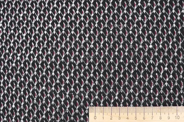 Трикотаж жаккард принт/черно-белый с красным 3257-22-PY/D#6/C#1