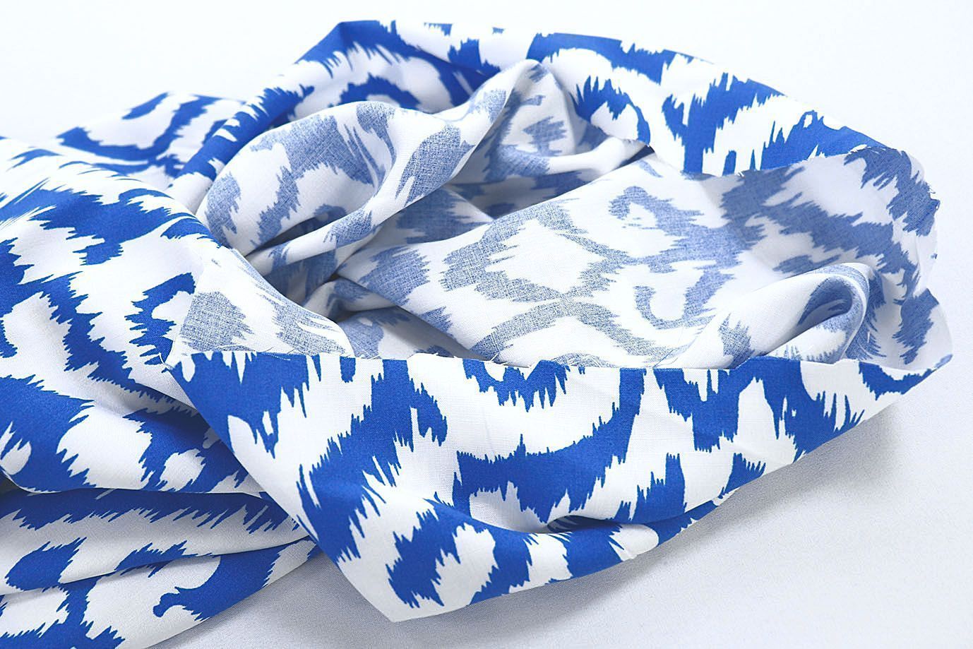 Штапель принт/узор синий на белом 3858-PY/D#15/C#2