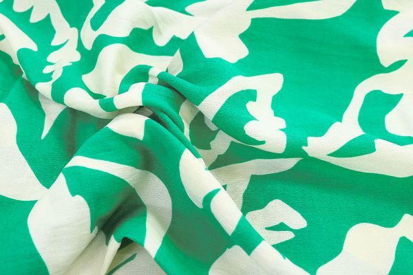 Лен БОХО принт/бело-зеленый 3815-PY/D#5/C#1