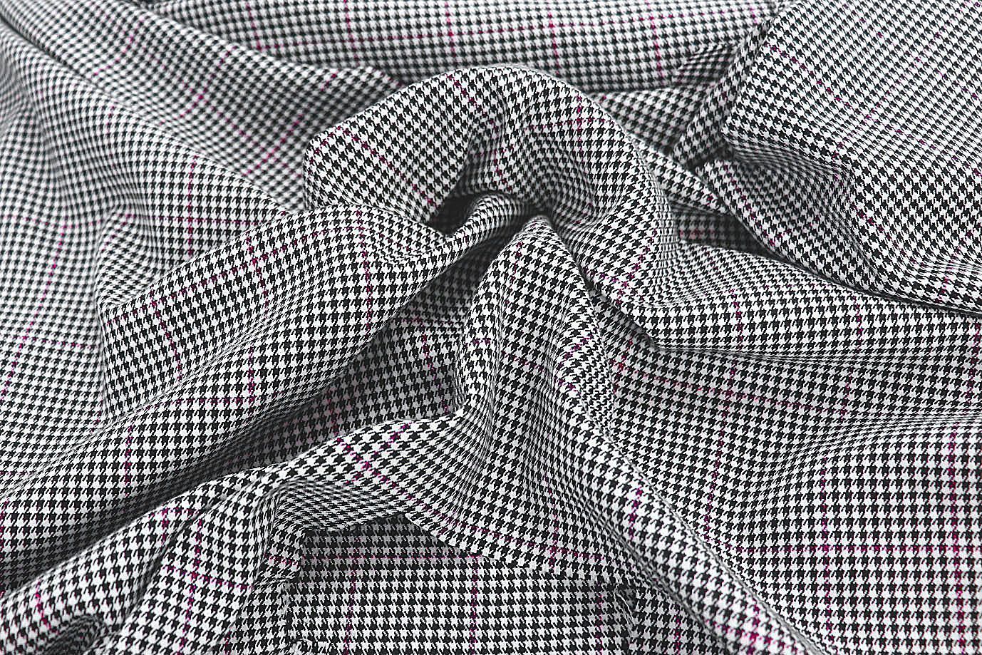 Костюмная ткань принт/клетка черно-белая 2581-PY/D#1/C#1