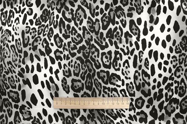 Шелк принт/леопард черно-серый на белом 3881-PY/D#1/C#3