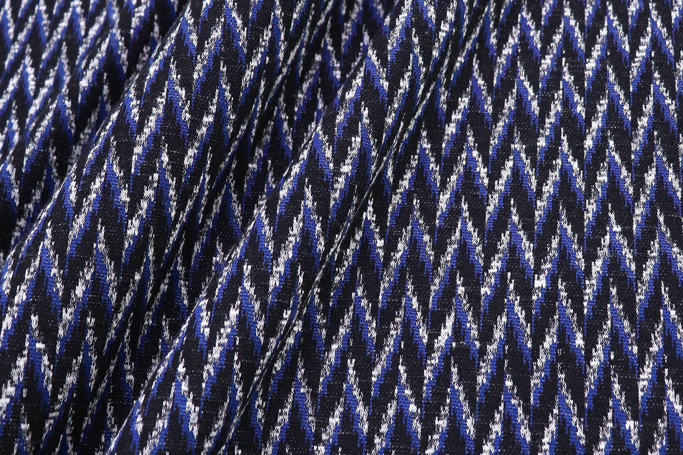 Трикотаж жаккард/черно-синий 2816-PY/D#2/C#2