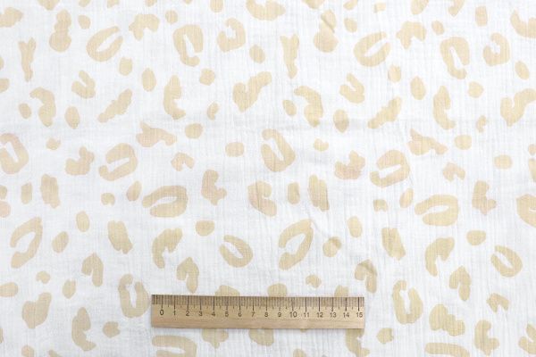 Муслин принт/бежевый на белом 1393-PY/D#10/C#2