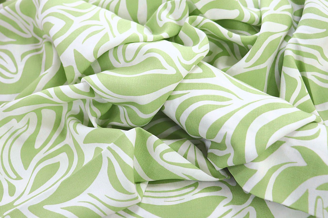 Штапель принт/зеленый на белом 3858-PY/D#3/C#1