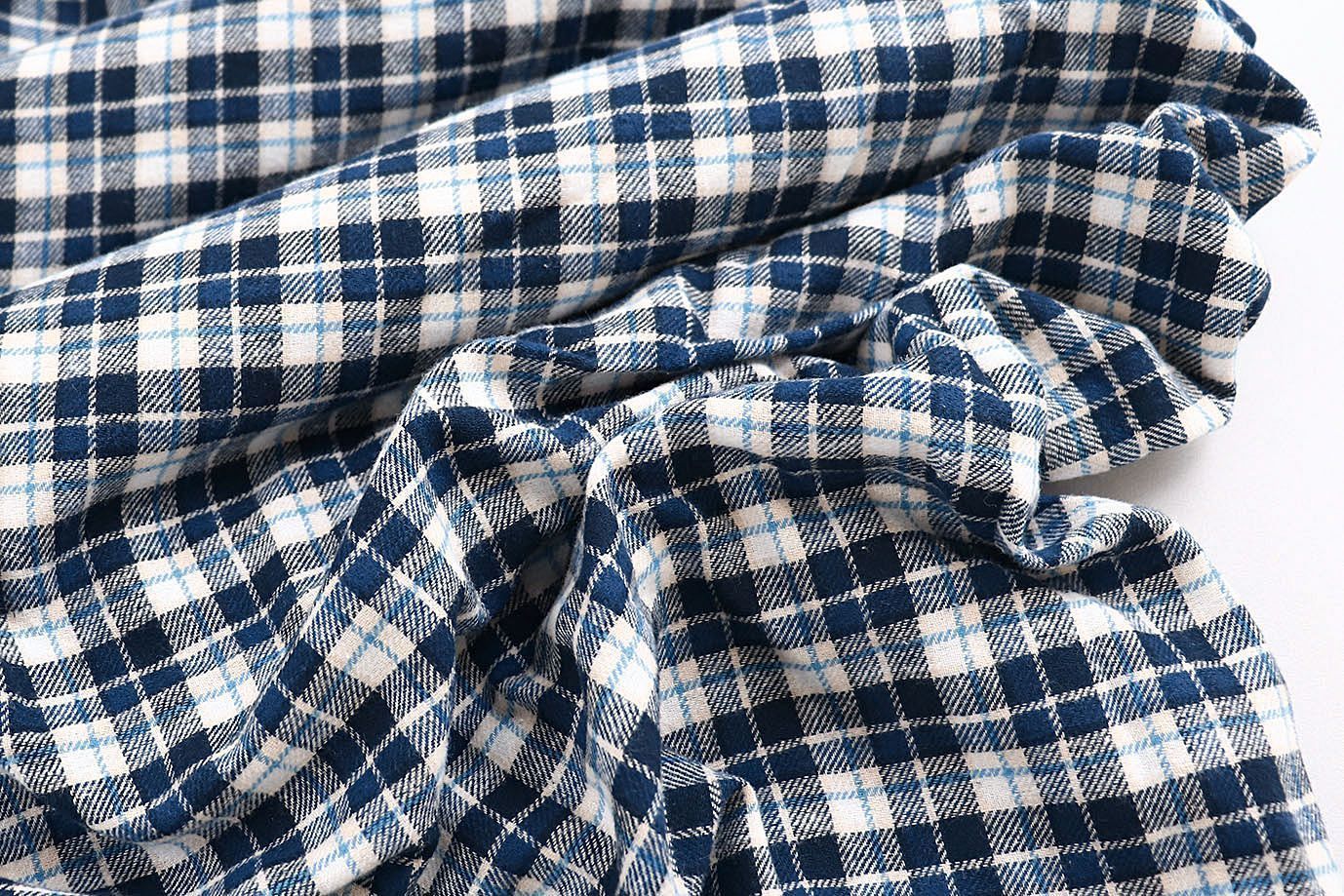 Рубашечная ткань принт/клетка бело-синяя 4015-PY/D#36396