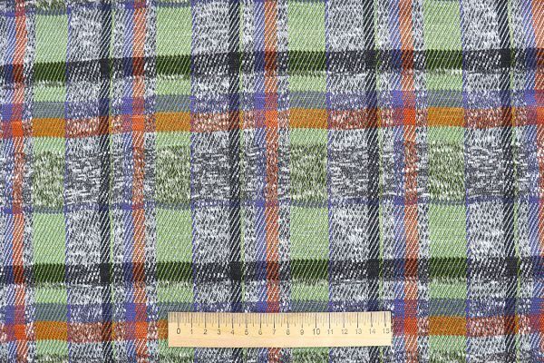 Трикотаж жаккард принт/клетка серо-зеленая 3257-22-PY/D#25/C#1